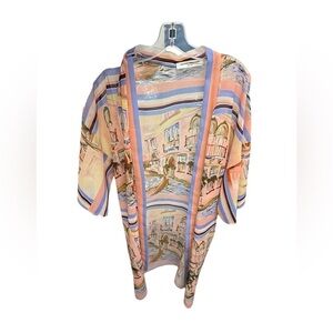 Amanda Uprichard Pastel Stripe Venice Open Kimono